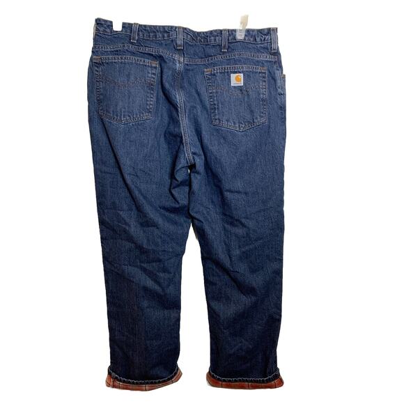 Carhartt Flannel Lined Denim Jeans WB172 Womens Sz 18 Original Fit Straight Leg - Picture 6 of 10
